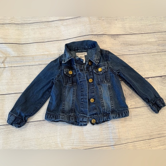 Artisan NY girls Jean Jacket - Dark Blue with Gold Buttons/size 2T - Picture 2 of 8